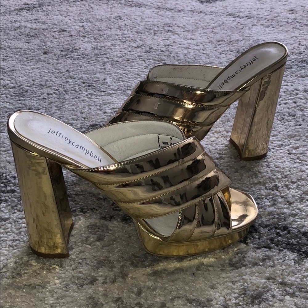Jeffrey Campbell Gold Metallic High Heels
